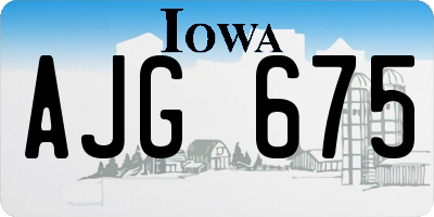 IA license plate AJG675