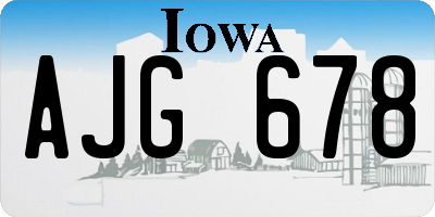 IA license plate AJG678