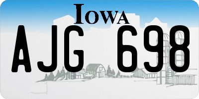 IA license plate AJG698