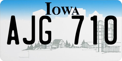 IA license plate AJG710