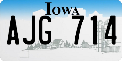 IA license plate AJG714