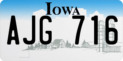 IA license plate AJG716