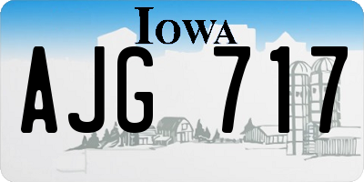 IA license plate AJG717