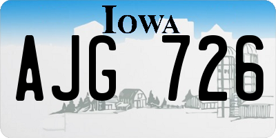IA license plate AJG726