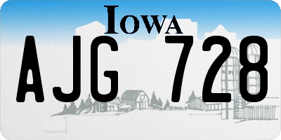 IA license plate AJG728