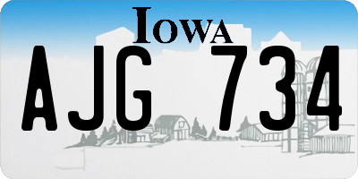 IA license plate AJG734