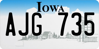 IA license plate AJG735