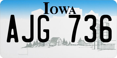 IA license plate AJG736