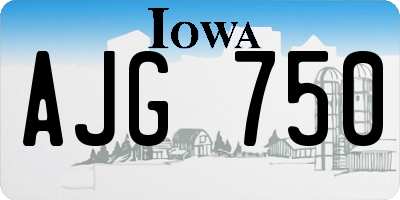 IA license plate AJG750