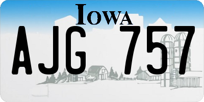 IA license plate AJG757