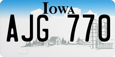 IA license plate AJG770