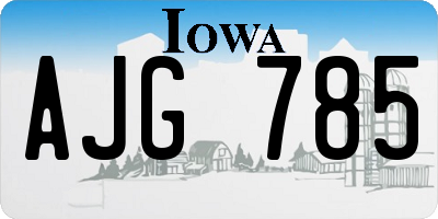 IA license plate AJG785