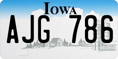 IA license plate AJG786