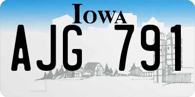 IA license plate AJG791