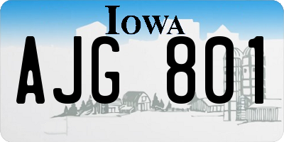 IA license plate AJG801
