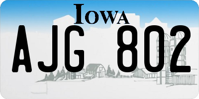 IA license plate AJG802