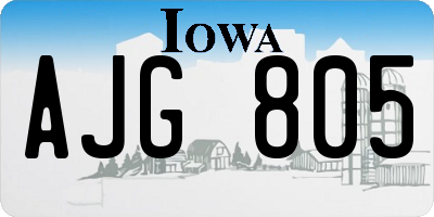 IA license plate AJG805