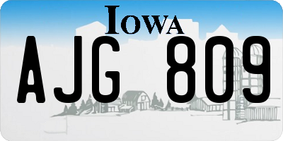 IA license plate AJG809