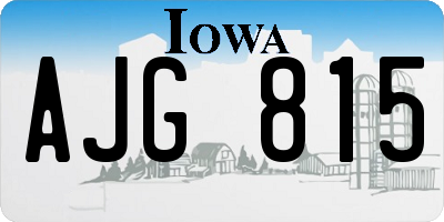 IA license plate AJG815