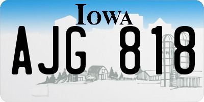 IA license plate AJG818
