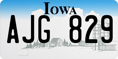 IA license plate AJG829