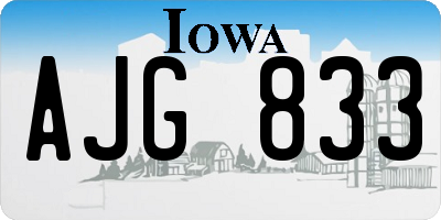 IA license plate AJG833