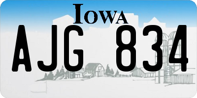 IA license plate AJG834