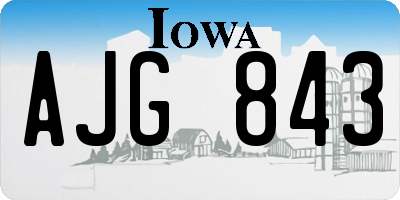 IA license plate AJG843