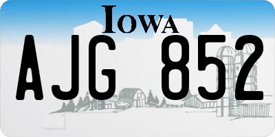 IA license plate AJG852