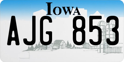 IA license plate AJG853
