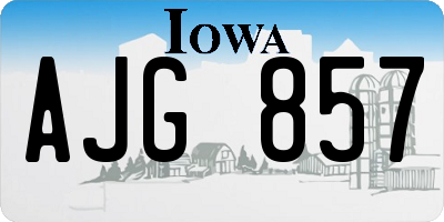 IA license plate AJG857