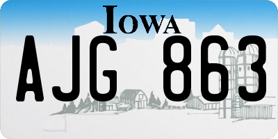 IA license plate AJG863