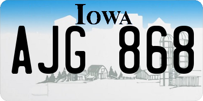 IA license plate AJG868