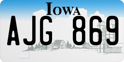 IA license plate AJG869