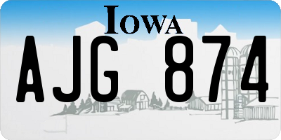 IA license plate AJG874