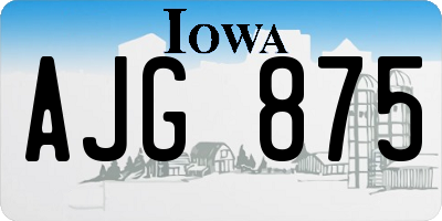 IA license plate AJG875