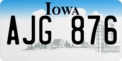 IA license plate AJG876