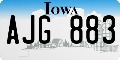 IA license plate AJG883