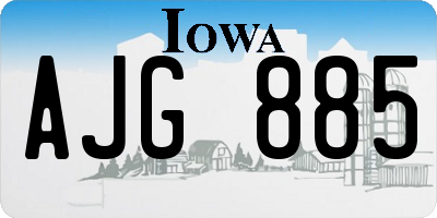 IA license plate AJG885
