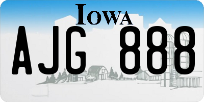 IA license plate AJG888