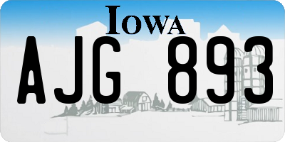 IA license plate AJG893