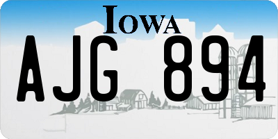 IA license plate AJG894
