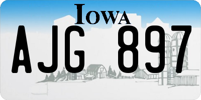 IA license plate AJG897