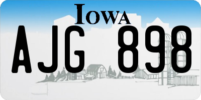 IA license plate AJG898