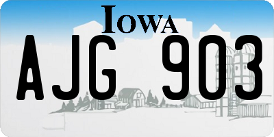 IA license plate AJG903