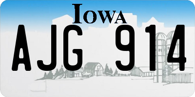 IA license plate AJG914