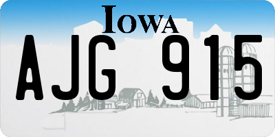 IA license plate AJG915