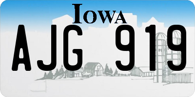 IA license plate AJG919