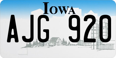 IA license plate AJG920