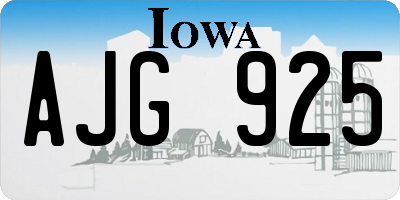 IA license plate AJG925